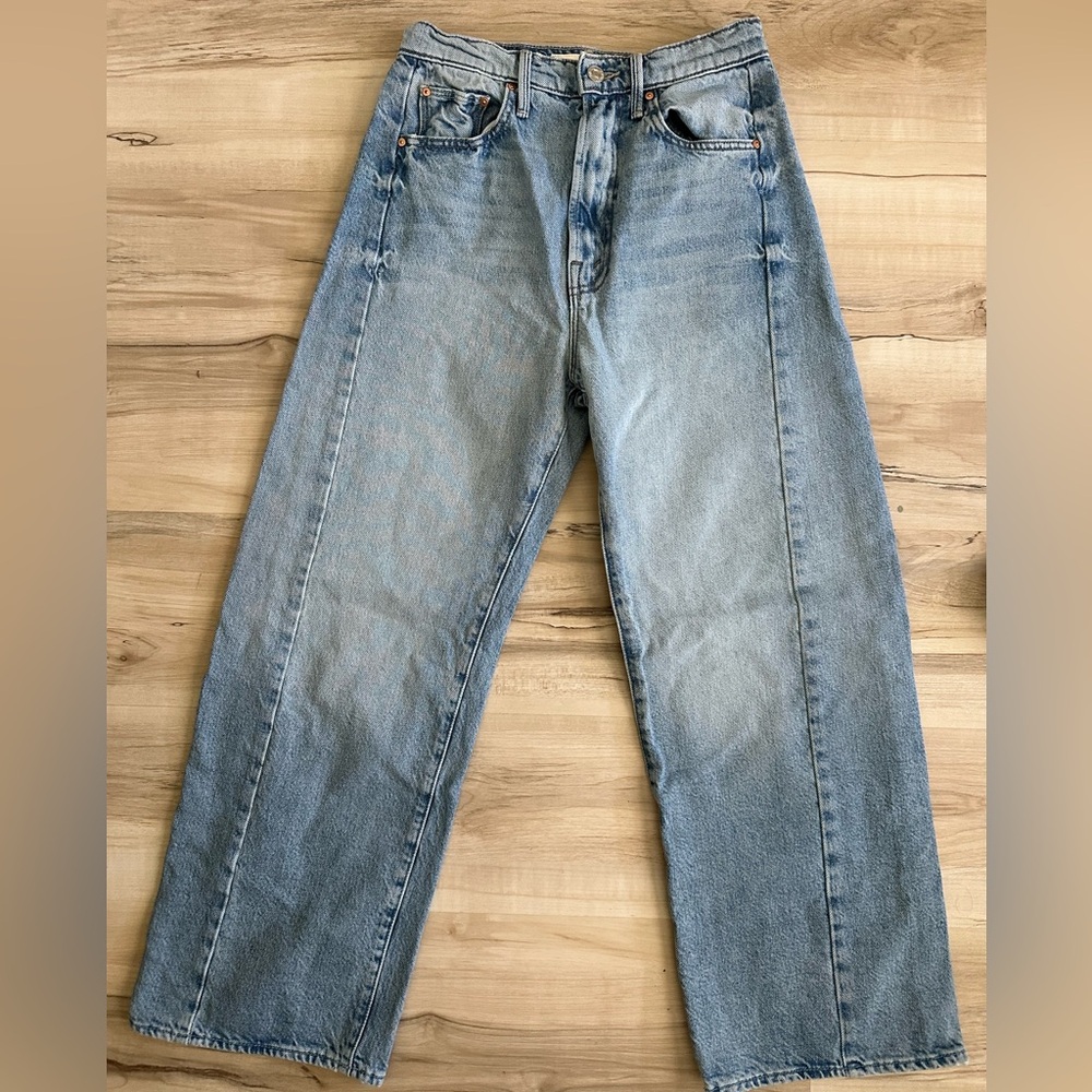Mother superior half pike ankle barrel jean